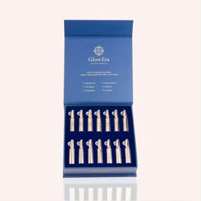 Glow Era Facial Regeneration Ampoules with Helix Aspersa Snail Secretion, set 14 X1.5 m