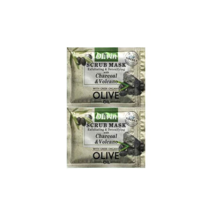 Olivin Scrub Mask Exfoliating & Detoxifying Charcoal & Volcano 2x5ml